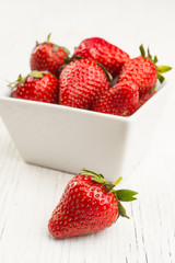 Fresh Strawberries in Bowl