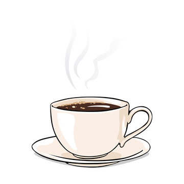 Vector Cartoon Cup of Coffee