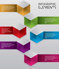 Illustration of modern abstract 3d cube infographic elements