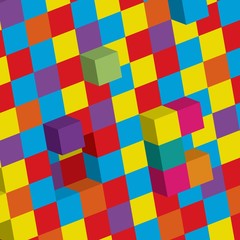 Illustration of 3d cubes background