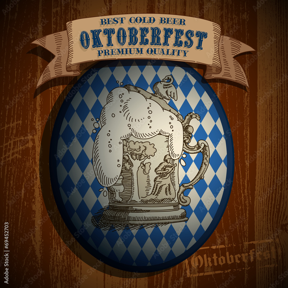 Wall mural beer background Oktoberfest