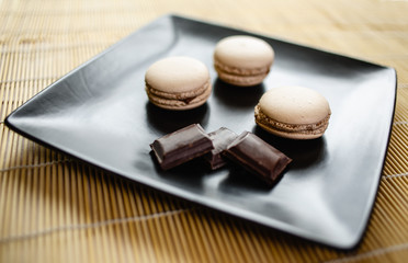 Fresh chocolate macarons