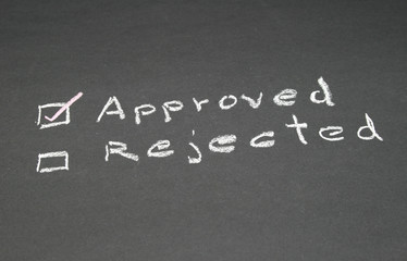Chalkboard drawing - Rejected or approved