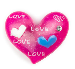 Glossy pink heart souvenir