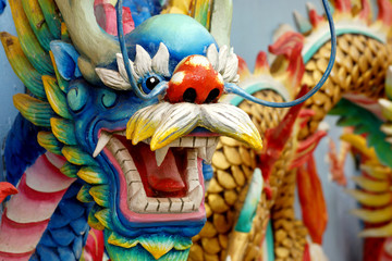 China Dragon Sculpture at Chinese Temple