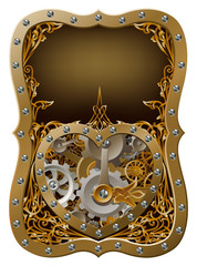 Machine clockwork gears heart concept