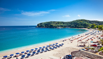 Obraz premium Beautiful Valtos beach near Parga town, Greece.