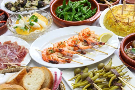 spanish tapas bar food variety