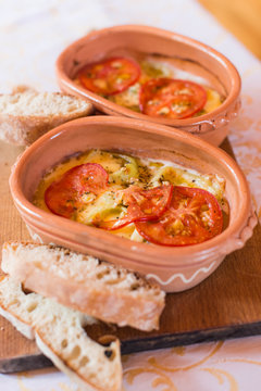 Baked cheese tomato-Greek specialty bujurdi