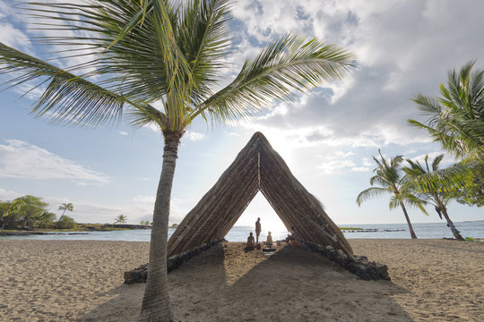 Hawaiian Hut On The Beach