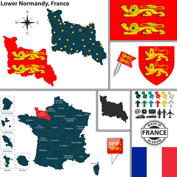 Map of Lower Normandy, France