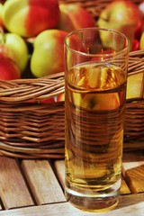 Organic apples and fresh apple juice