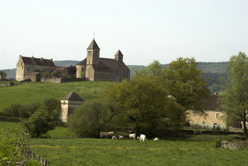 Fototapeta na wymiar Eglise du prieuré Saint Nicolas, XIIe, Signy le Chatel, 71