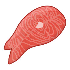 Fish steak of salmon isolated illustration
