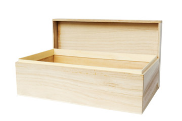 Wooden box isolated on white