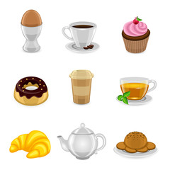 Breakfast icon set