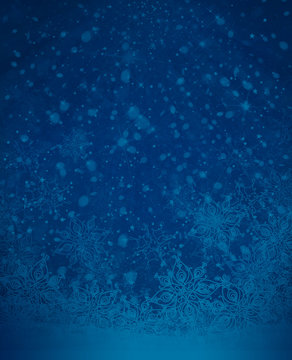 Winter blue  snowflakes background.