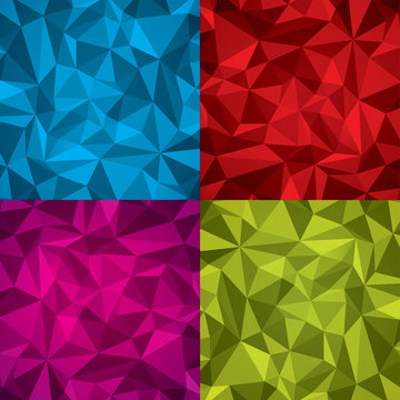 Abstract vector geometry background, red, pink, blue, green