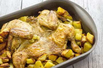 Baked chicken with potatoes