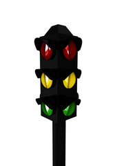 3d Traffic Lamp - isolated