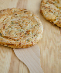 Puff pastry with cheese, parsley, dill and spring onions