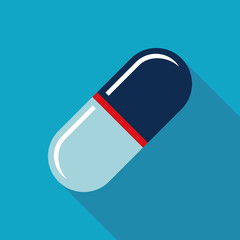 Pills Flat style Icon with long shadows