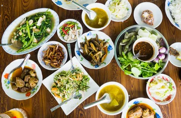 Zelfklevend Fotobehang Burmese food on a table © Thor Jorgen Udvang