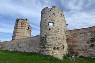 Fototapeta na wymiar Theodosian Walls of Constantinopole