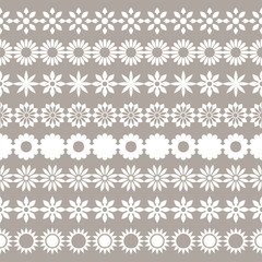 Set of flower borders, floral elements