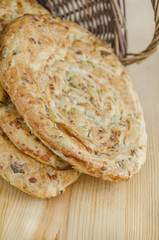 Puff pastry with cheese, parsley, dill and spring onions