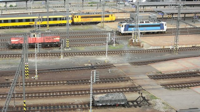 railway yard - passing trains - main train station