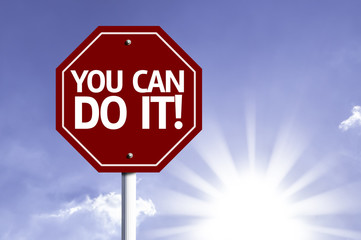 You Can Do IT! red sign with sun background