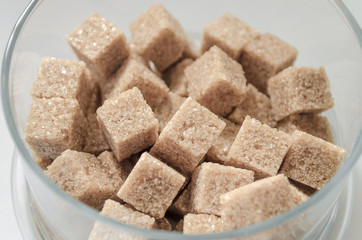 cane sugar cubes isolated