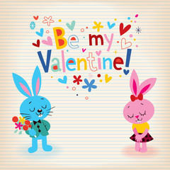 Bunnies in love Valentine's day card