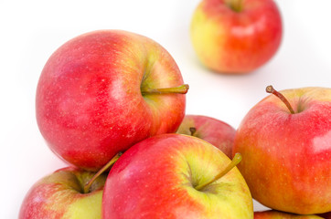 many apples isolated on white background