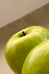 Green apples closeup
