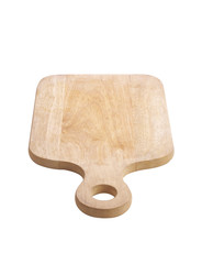 wooden tray on white background