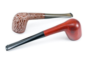Tobacco pipes isolated on white