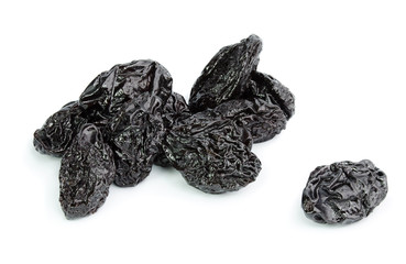 Dried plum - prunes isolated on a white background