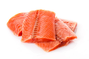 salmon fillet. Fresh sliced salmon fish