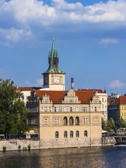 Prague, Czech Republic, 2010. View of the river bank Vltava