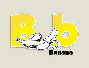 Fruits and vegetables alphabet - letter B