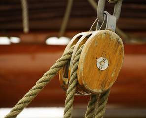 Trosse eines Segelschiffes