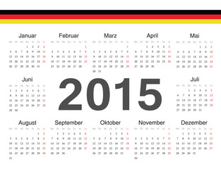 Vector german circle calendar 2015