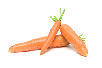 carrots closeup on white background