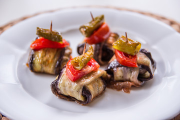 Islim Kebab Wrapped in Eggplants.Turkish cuisine.