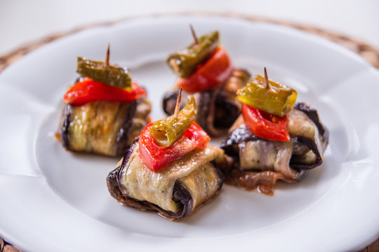 Islim Kebab Wrapped in Eggplants.Turkish cuisine.