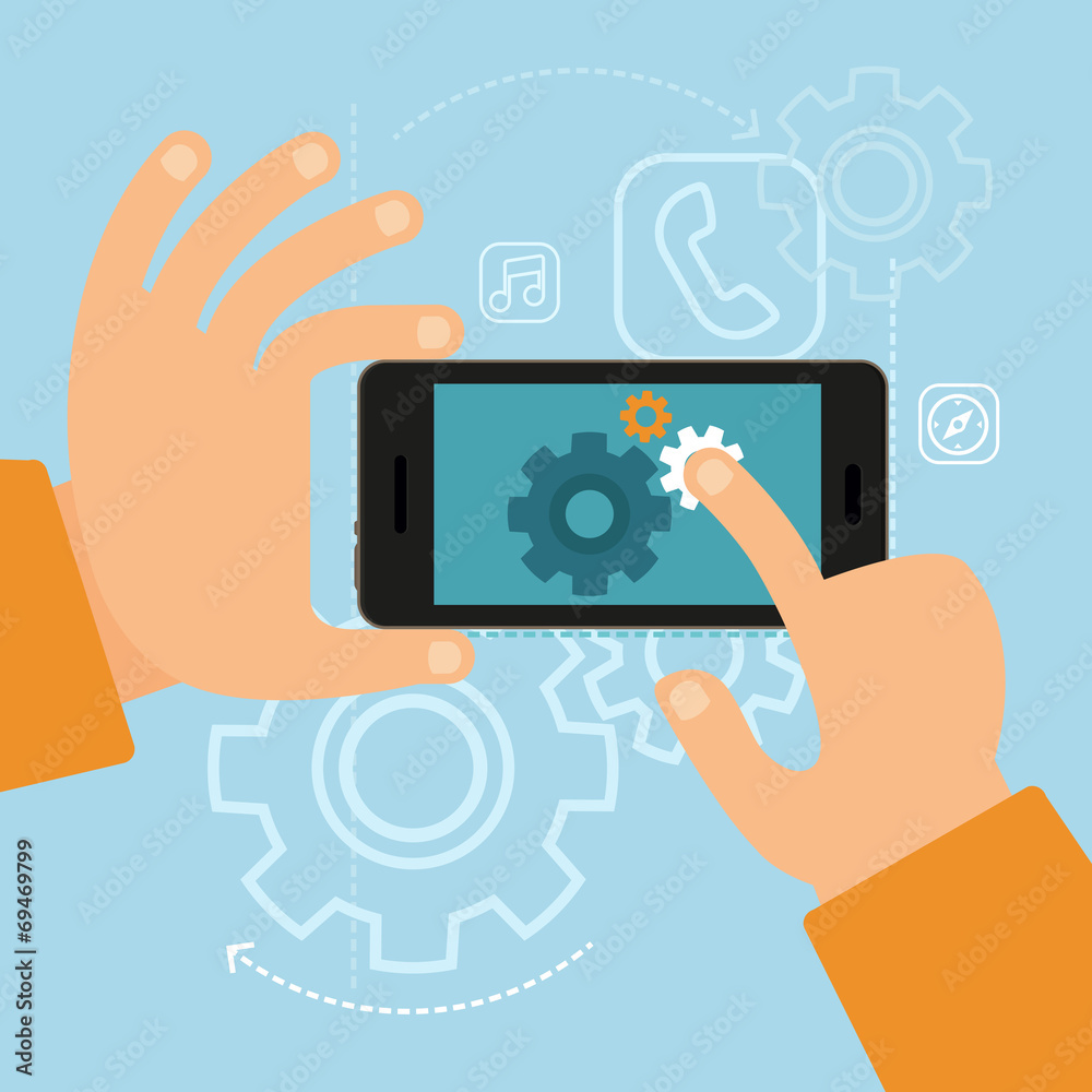Poster Vector app development concept in flat style