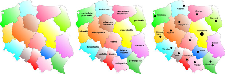 Mapa Polski - obrazy, fototapety, plakaty