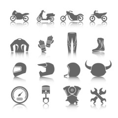 Obraz premium Motorcycle Icons Set